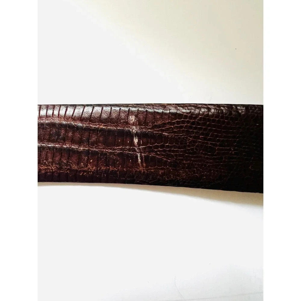 Bill‎ Lavin Belt Brown Leather Solid Brass Buckle Made in Italy Soft Collections